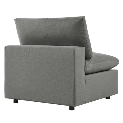 Commix Overstuffed Outdoor Patio Armless Chair in Charcoal by Modway (4902)