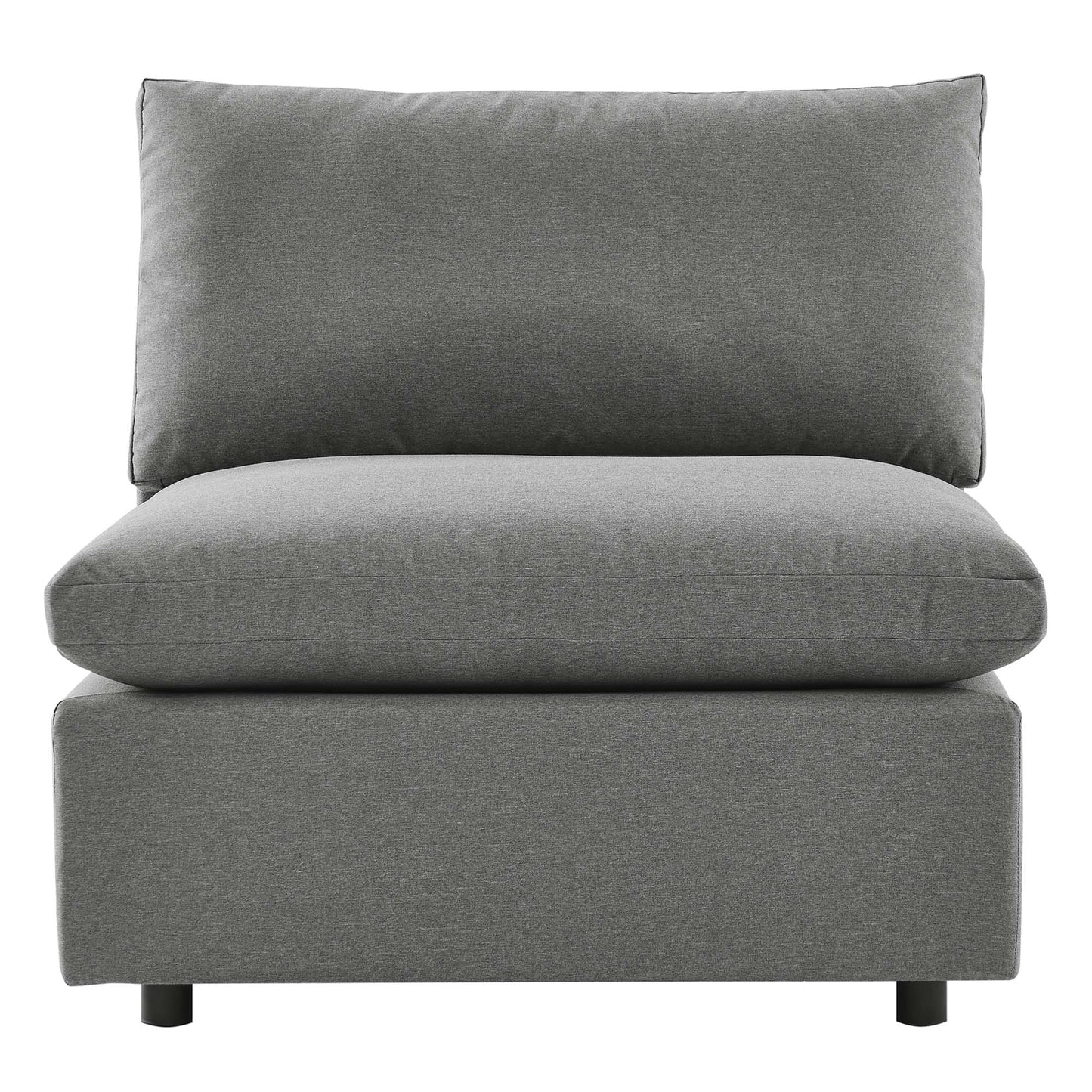Commix Overstuffed Outdoor Patio Armless Chair in Charcoal by Modway (4902)