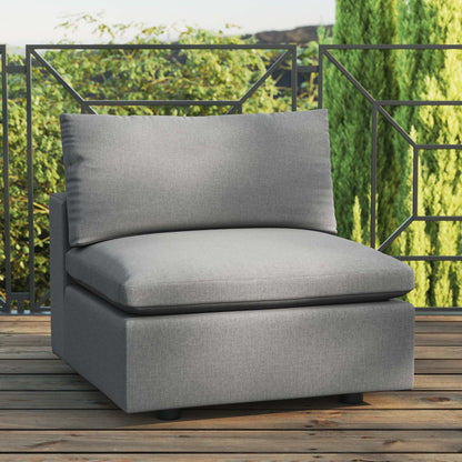 Commix Overstuffed Outdoor Patio Armless Chair in Charcoal by Modway (4902)