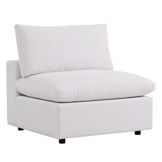 Commix Overstuffed Outdoor Patio Armless Chair in White by Modway (4902)