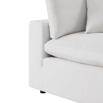 Commix Overstuffed Outdoor Patio Armless Chair in White by Modway (4902)