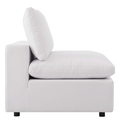 Commix Overstuffed Outdoor Patio Armless Chair in White by Modway (4902)
