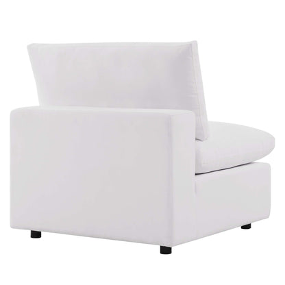 Commix Overstuffed Outdoor Patio Armless Chair in White by Modway (4902)