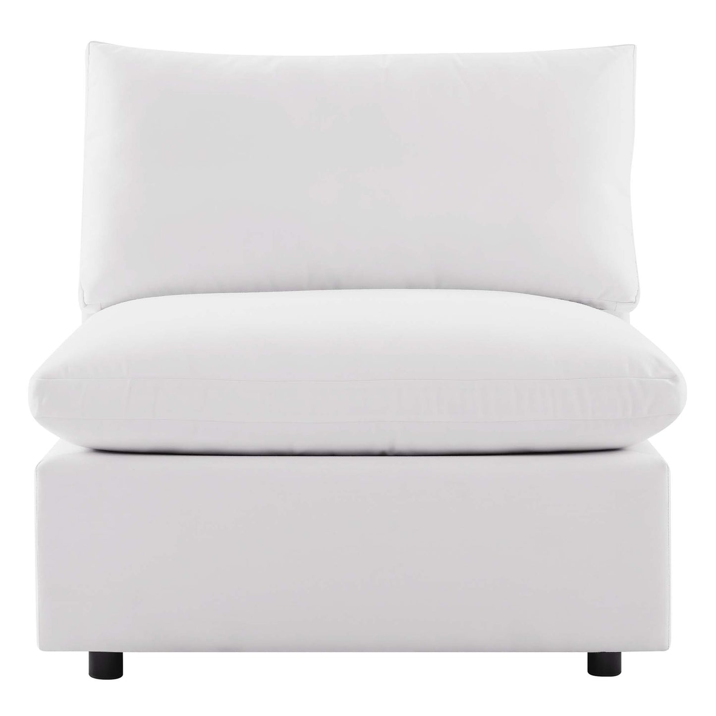 Commix Overstuffed Outdoor Patio Armless Chair in White by Modway (4902)