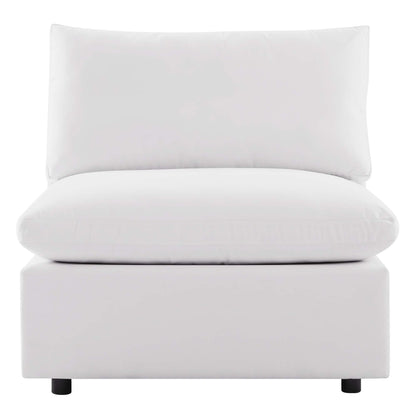 Commix Overstuffed Outdoor Patio Armless Chair in White by Modway (4902)