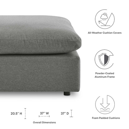 Commix Overstuffed Outdoor Patio Ottoman in Charcoal by Modway (4903)