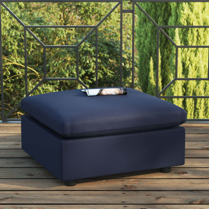 Commix Overstuffed Outdoor Patio Ottoman in Navy by Modway (4903)