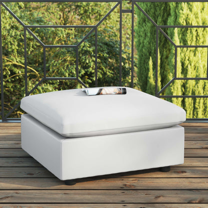 Commix Overstuffed Outdoor Patio Ottoman in White by Modway (4903)