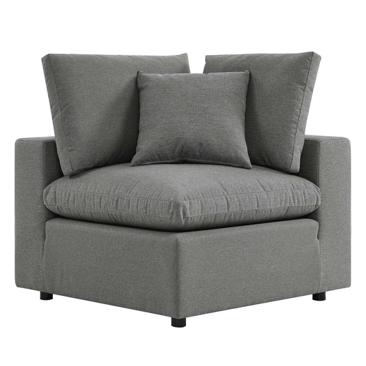 Commix Overstuffed Outdoor Patio Corner Chair in Charcoal by Modway (4904)
