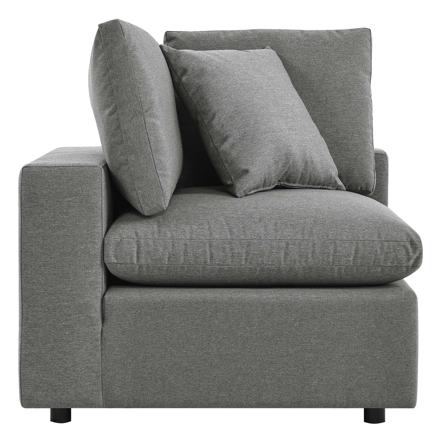 Commix Overstuffed Outdoor Patio Corner Chair in Charcoal by Modway (4904)