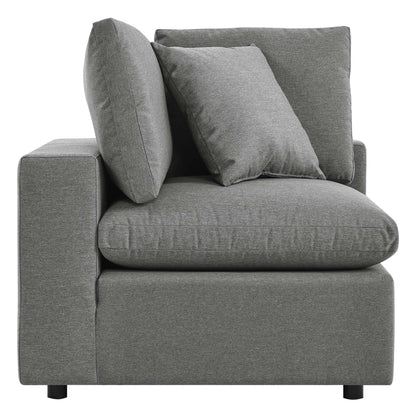 Commix Overstuffed Outdoor Patio Corner Chair in Charcoal by Modway (4904)