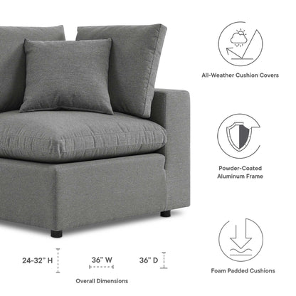 Commix Overstuffed Outdoor Patio Corner Chair in Charcoal by Modway (4904)