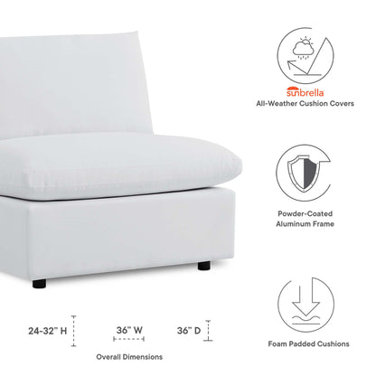 Commix Sunbrella Outdoor Patio Armless Chair in White by Modway (4905)