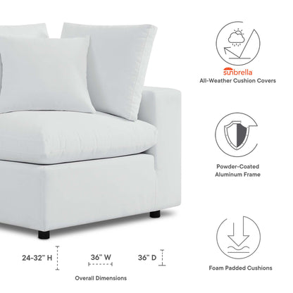 Commix Sunbrella Outdoor Patio Corner Chair in White by Modway (4907)