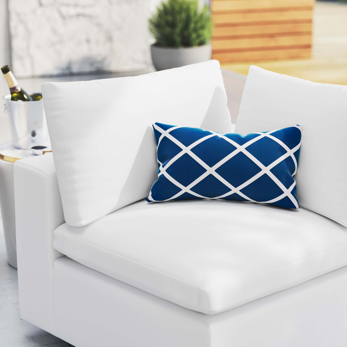 Commix Sunbrella Outdoor Patio Corner Chair in White by Modway (4907)