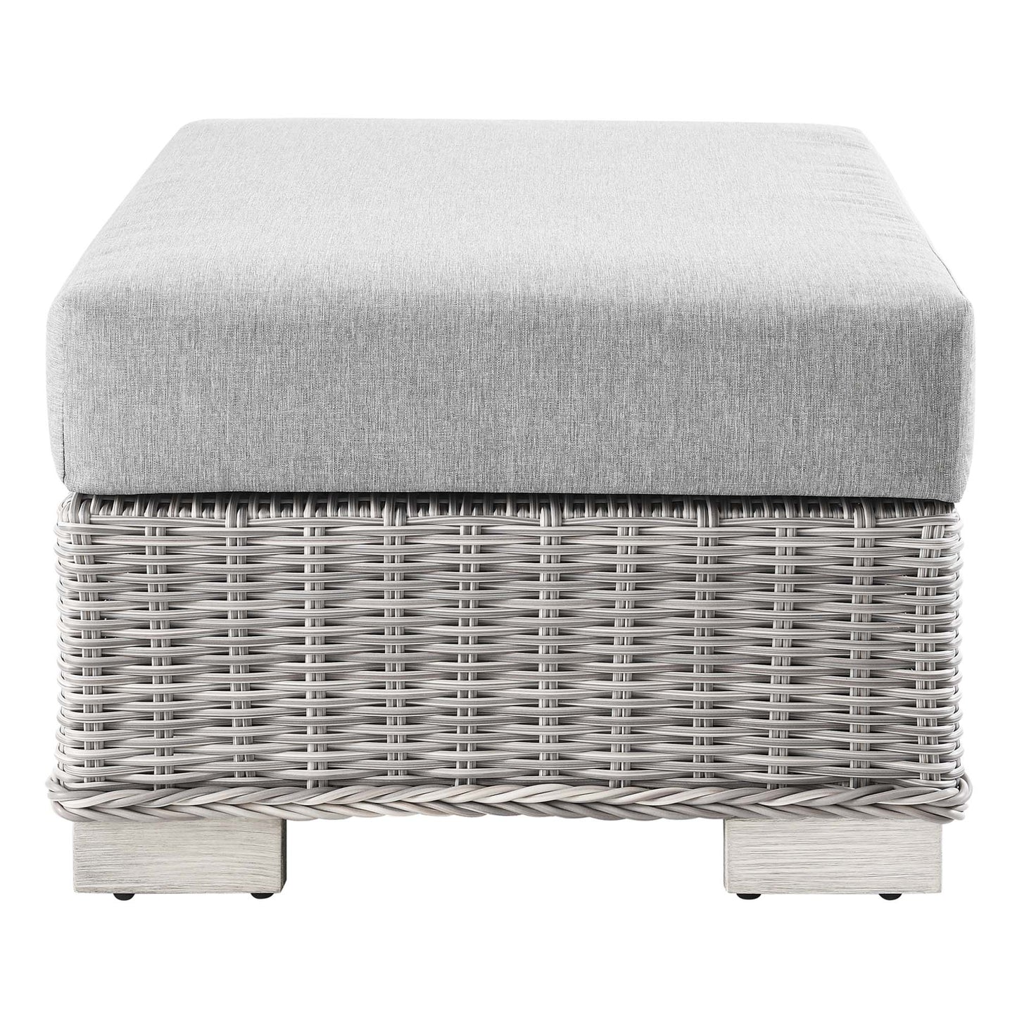 Conway 2-Piece Outdoor Patio Wicker Rattan Armchair and Ottoman Set in Light Gray Gray by Modway (5090)
