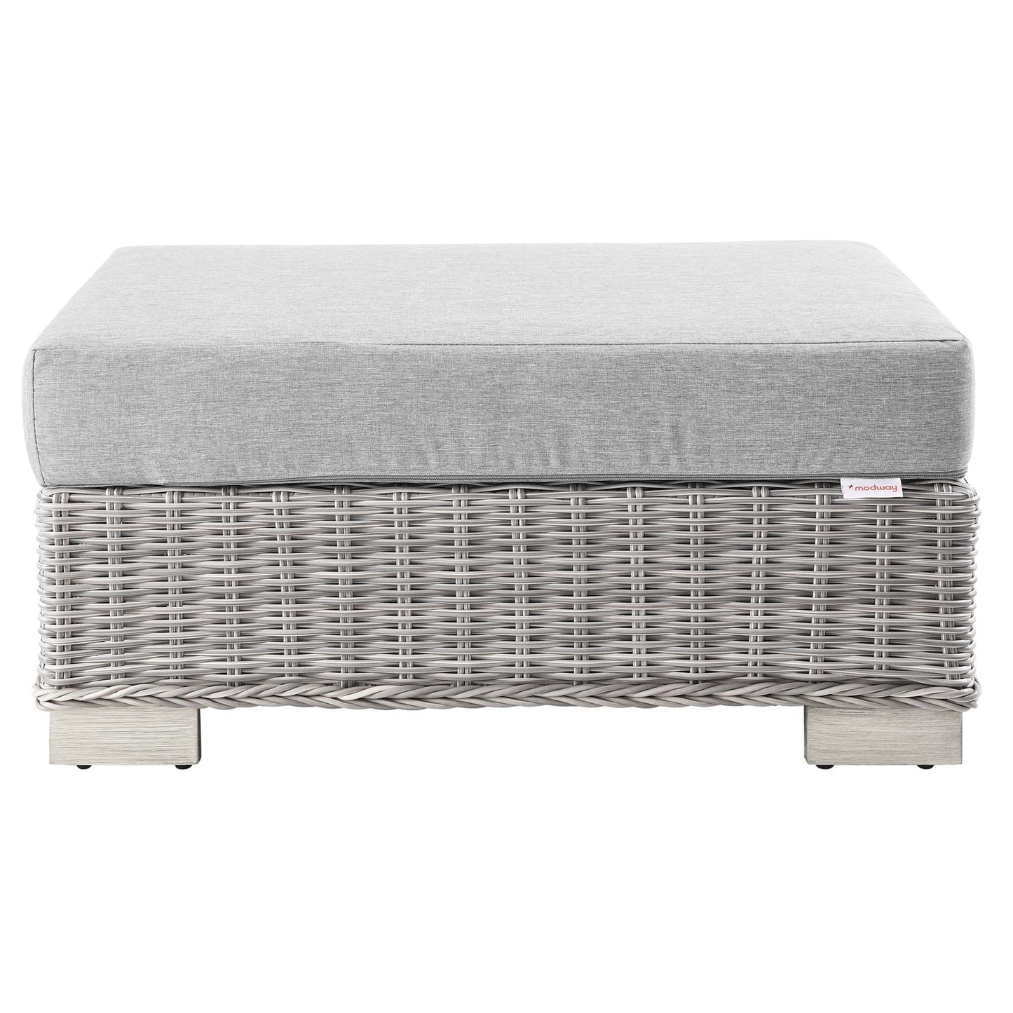 Conway 5-Piece Outdoor Patio Wicker Rattan Furniture Set in Light Gray Gray by Modway (5092)