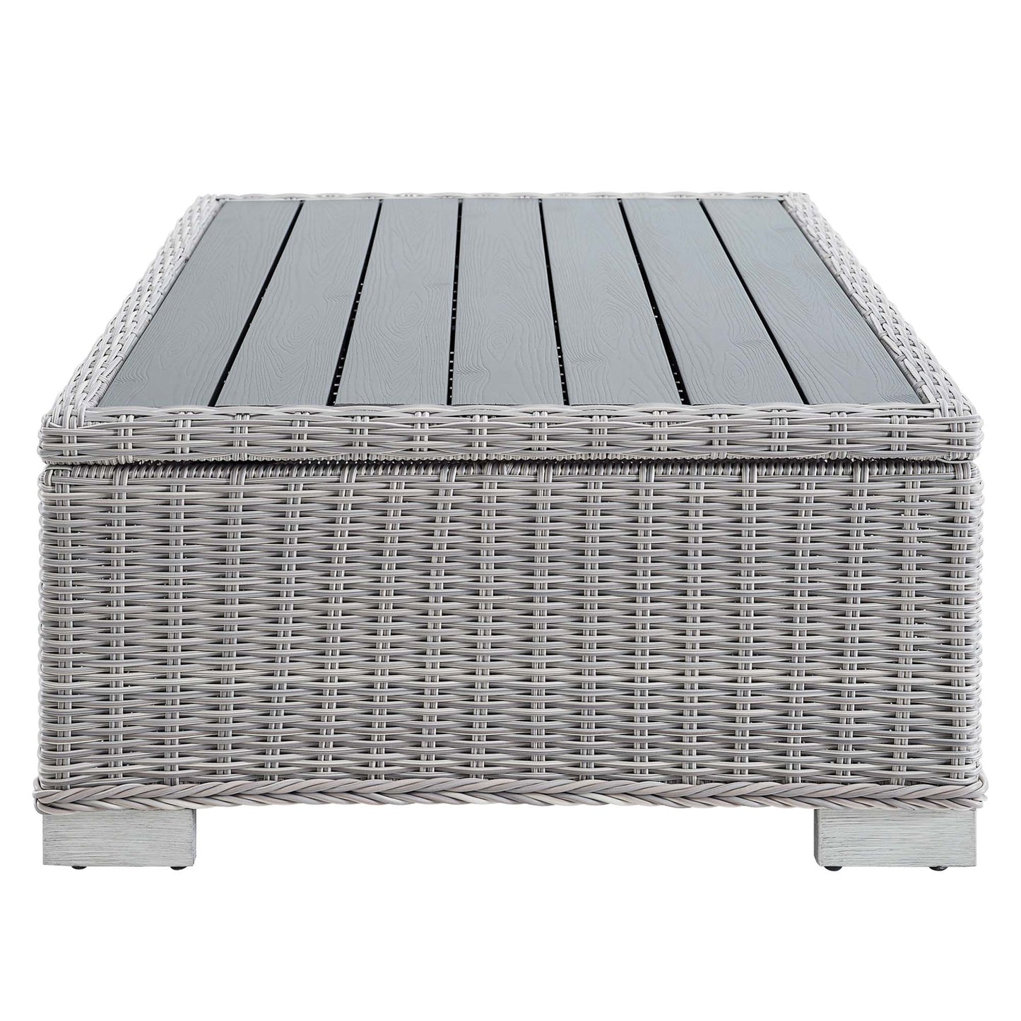 Conway 5-Piece Outdoor Patio Wicker Rattan Furniture Set in Light Gray Gray by Modway (5092)