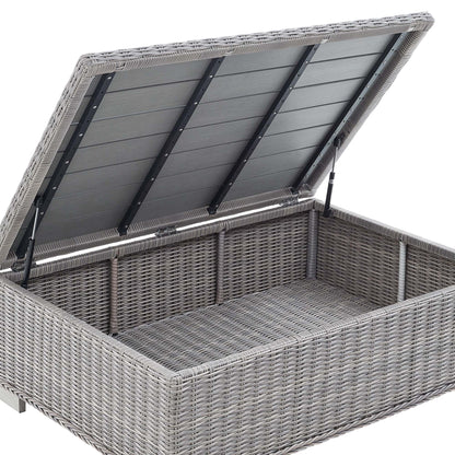 Conway 5-Piece Outdoor Patio Wicker Rattan Furniture Set in Light Gray Gray by Modway (5092)