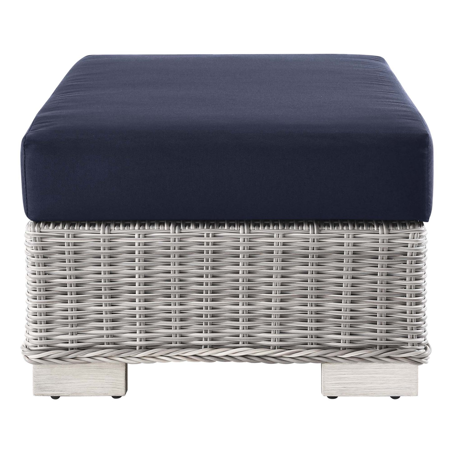 Conway 5-Piece Outdoor Patio Wicker Rattan Furniture Set in Light Gray Navy by Modway (5092)