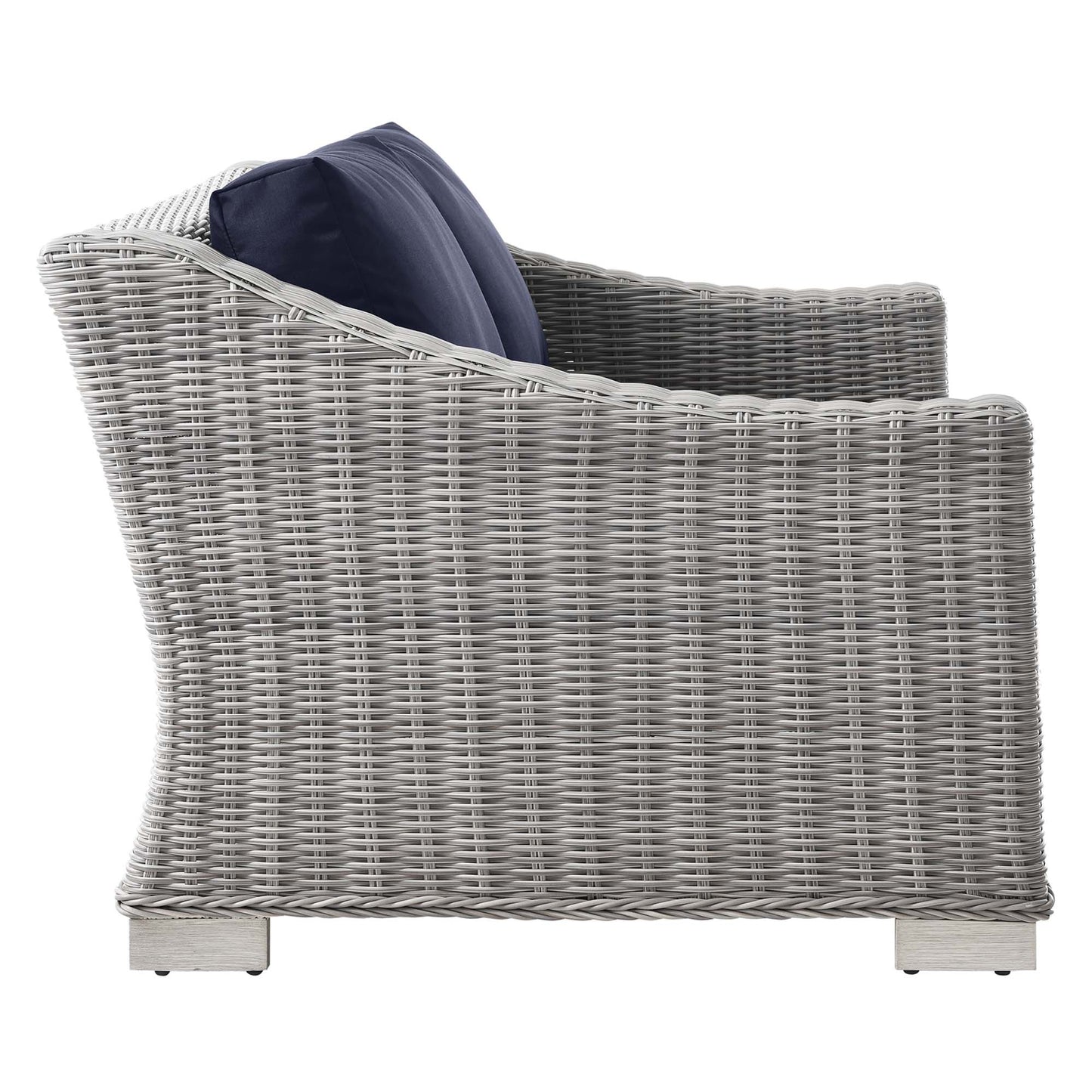 Conway 5-Piece Outdoor Patio Wicker Rattan Furniture Set in Light Gray Navy by Modway (5092)