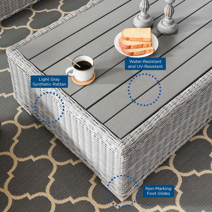 Conway 4-Piece Outdoor Patio Wicker Rattan Furniture Set in Light Gray Navy by Modway (5095)