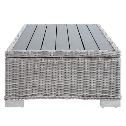 Conway 4-Piece Outdoor Patio Wicker Rattan Furniture Set in Light Gray Navy by Modway (5095)