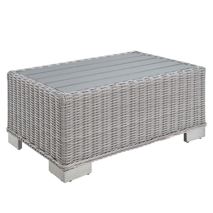 Conway 5-Piece Outdoor Patio Wicker Rattan Furniture Set in Light Gray Gray by Modway (5097)