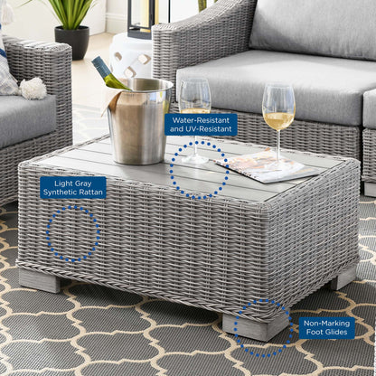 Conway 5-Piece Outdoor Patio Wicker Rattan Furniture Set in Light Gray Gray by Modway (5097)