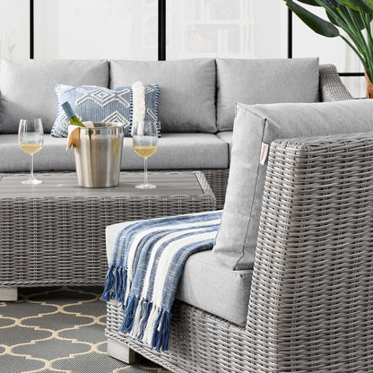 Conway 5-Piece Outdoor Patio Wicker Rattan Furniture Set in Light Gray Gray by Modway (5097)