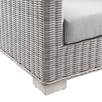 Conway 5-Piece Outdoor Patio Wicker Rattan Furniture Set in Light Gray Gray by Modway (5097)