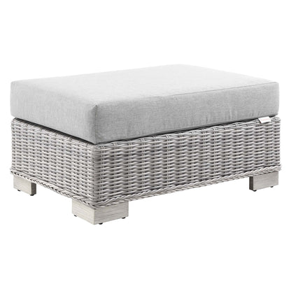 Conway 5-Piece Outdoor Patio Wicker Rattan Furniture Set in Light Gray Gray by Modway (5097)