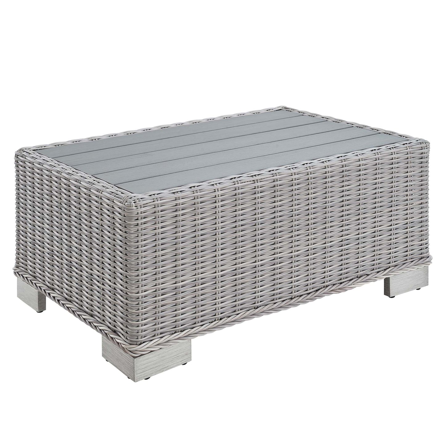 Conway 5-Piece Outdoor Patio Wicker Rattan Furniture Set in Light Gray Navy by Modway (5097)