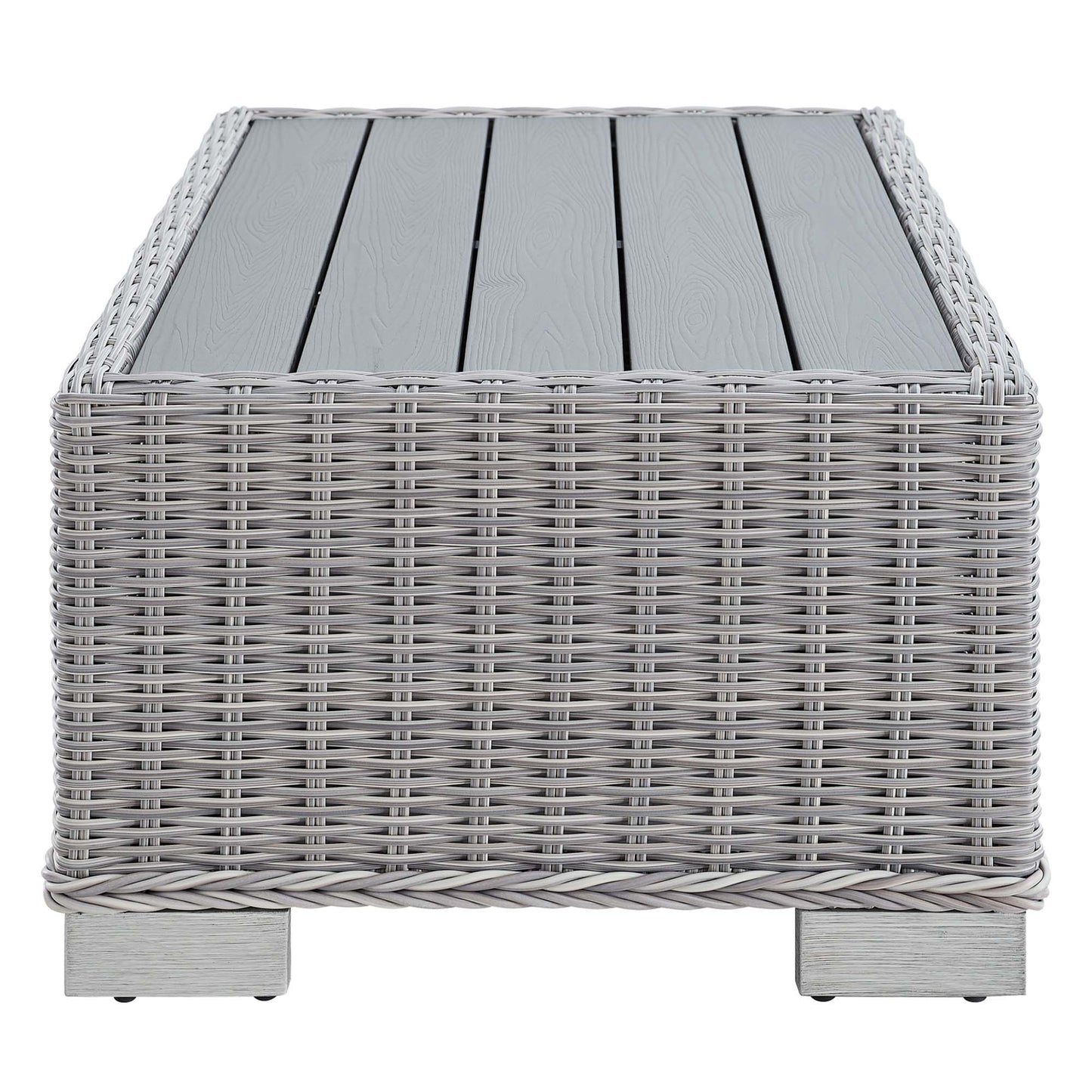 Conway 5-Piece Outdoor Patio Wicker Rattan Furniture Set in Light Gray Navy by Modway (5097)