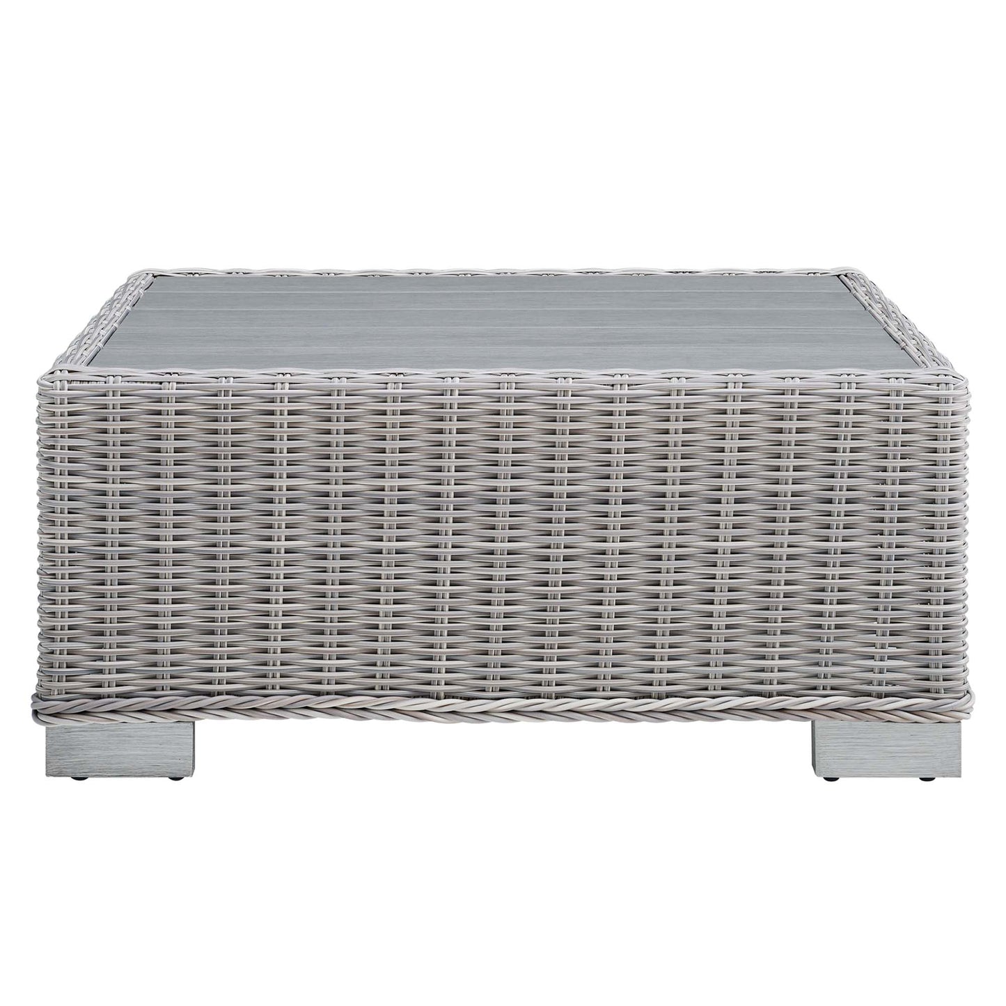 Conway 5-Piece Outdoor Patio Wicker Rattan Furniture Set in Light Gray Navy by Modway (5097)
