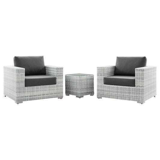 Convene 3-Piece Outdoor Patio Set in Light Gray Charcoal by Modway (EEI-5444)