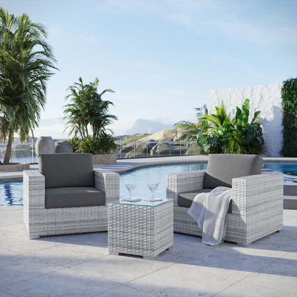Convene 3-Piece Outdoor Patio Set in Light Gray Charcoal by Modway (EEI-5444)