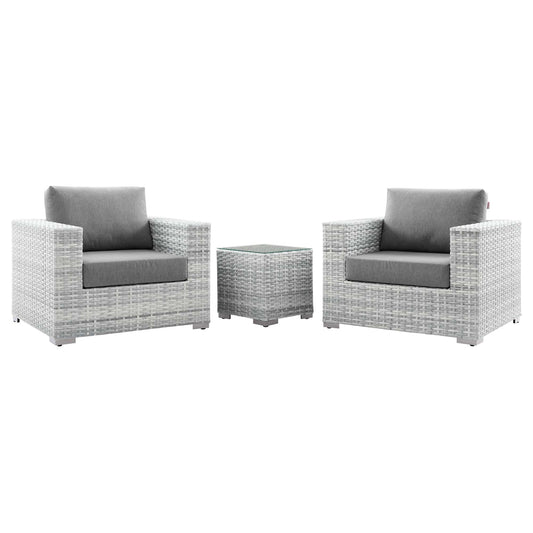 Convene 3-Piece Outdoor Patio Set in Light Gray Gray by Modway (EEI-5444)