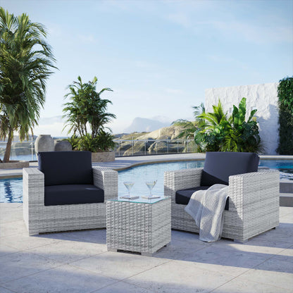 Convene 3-Piece Outdoor Patio Set in Light Gray Navy by Modway (EEI-5444)