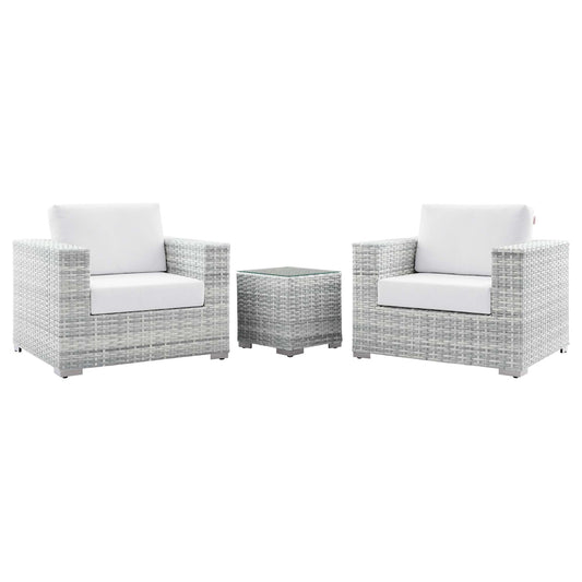 Convene 3-Piece Outdoor Patio Set in Light Gray White by Modway (EEI-5444)