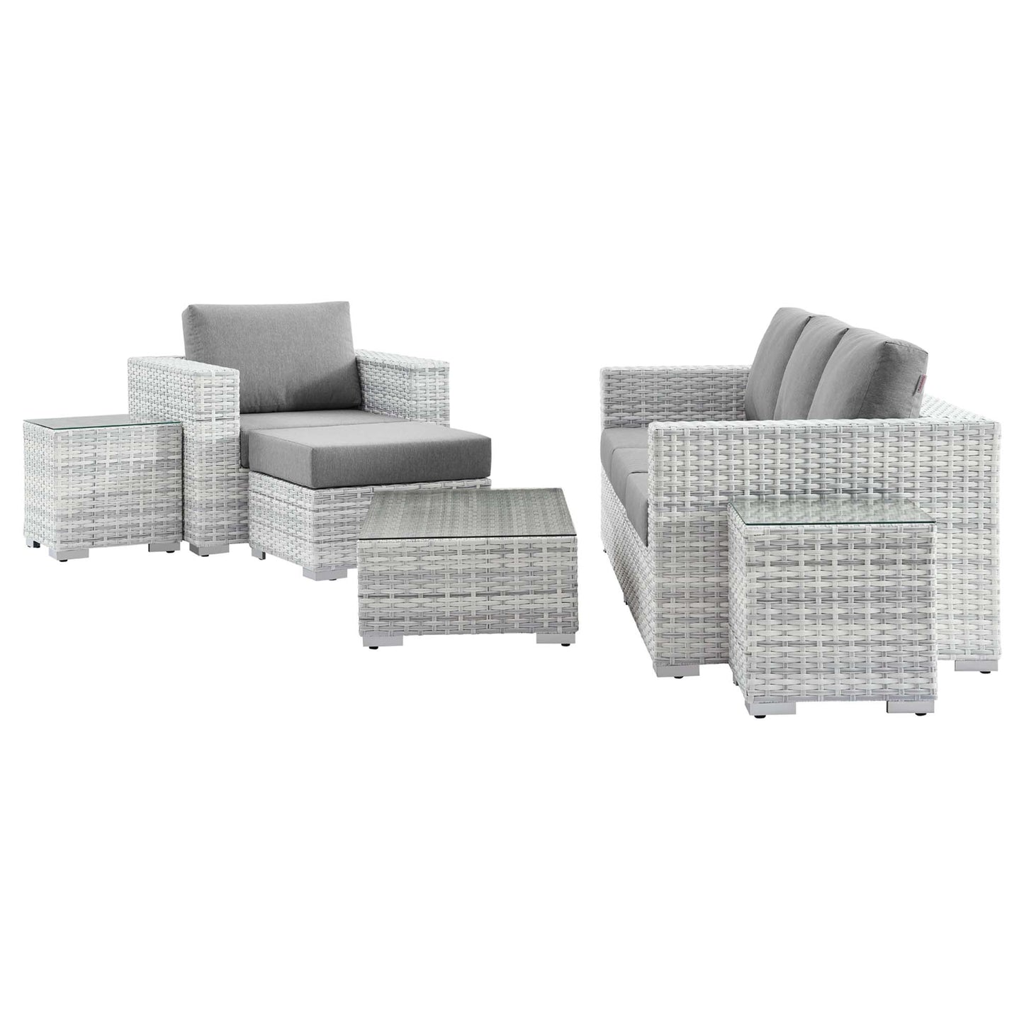 Convene 6-Piece Outdoor Patio Set in Light Gray Gray by Modway (EEI-5449)
