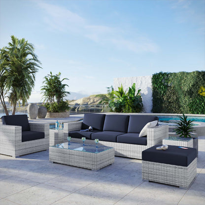 Convene 6-Piece Outdoor Patio Set in Light Gray Navy by Modway (EEI-5449)