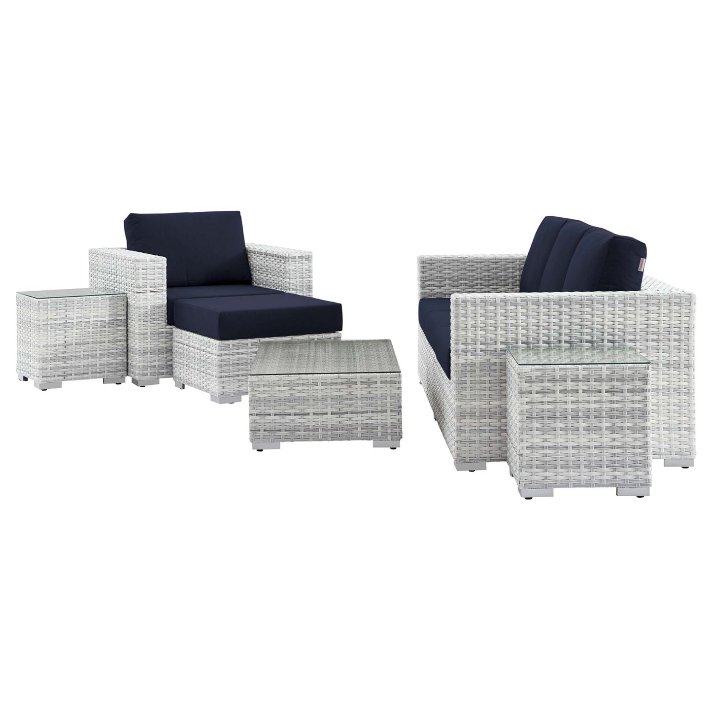 Convene 6-Piece Outdoor Patio Set in Light Gray Navy by Modway (EEI-5449)