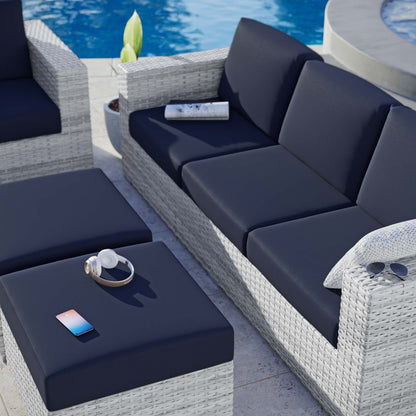 Convene 4-Piece Outdoor Patio Set in Light Gray Navy by Modway (EEI-5451)