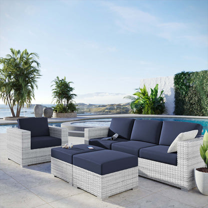 Convene 4-Piece Outdoor Patio Set in Light Gray Navy by Modway (EEI-5451)