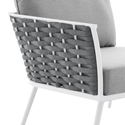 Stance Outdoor Patio Aluminum Left-Facing Armchair in White Gray by Modway (5565)