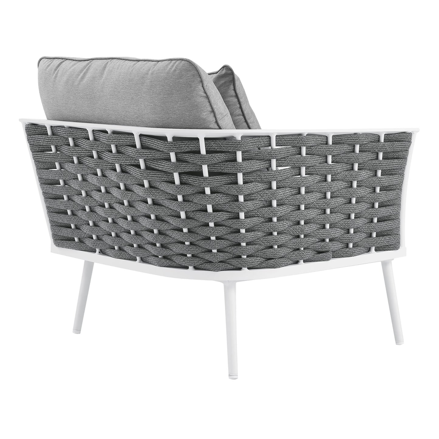 Stance Outdoor Patio Aluminum Left-Facing Armchair in White Gray by Modway (5565)