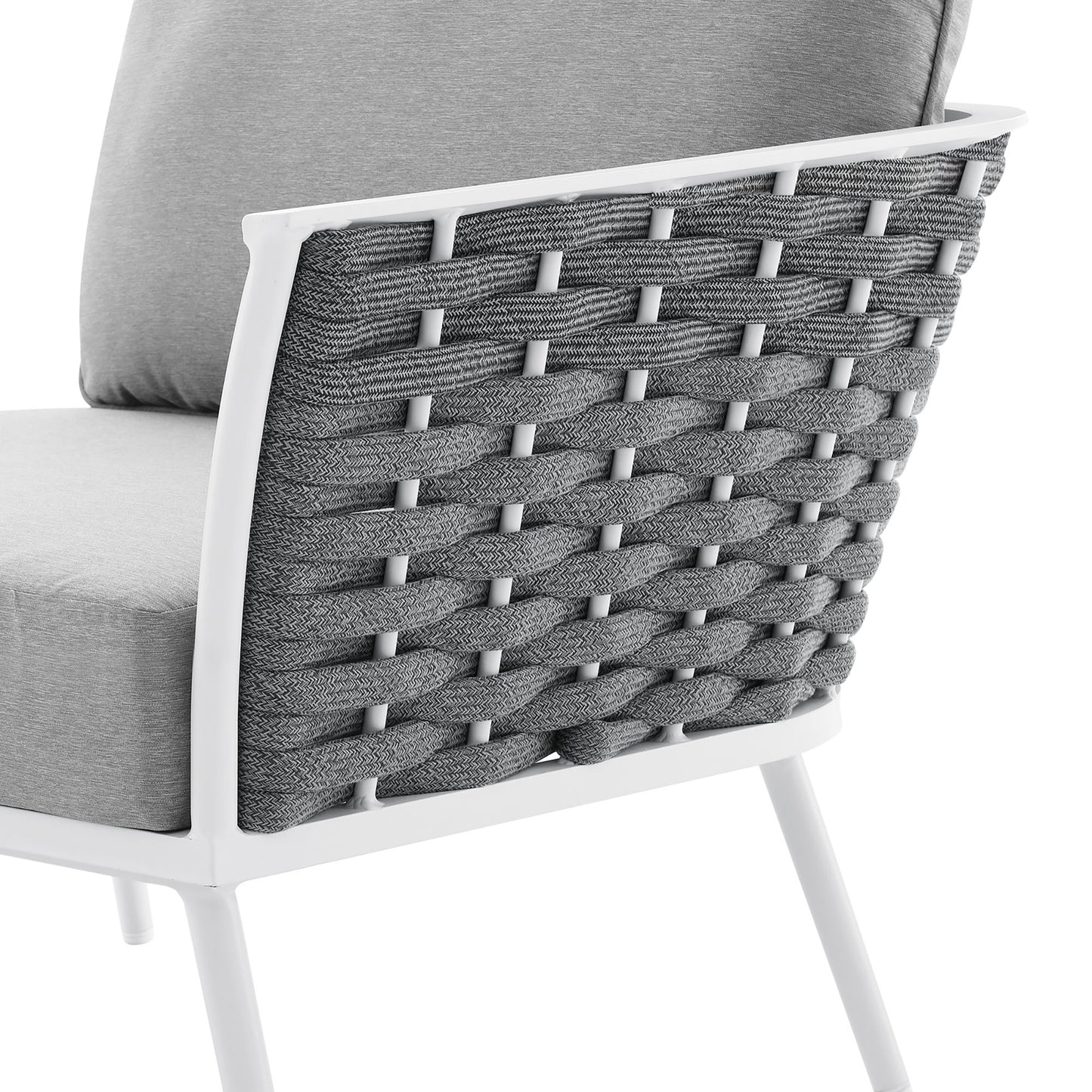 Stance Outdoor Patio Aluminum Right-Facing Armchair in White Gray by Modway (5566)