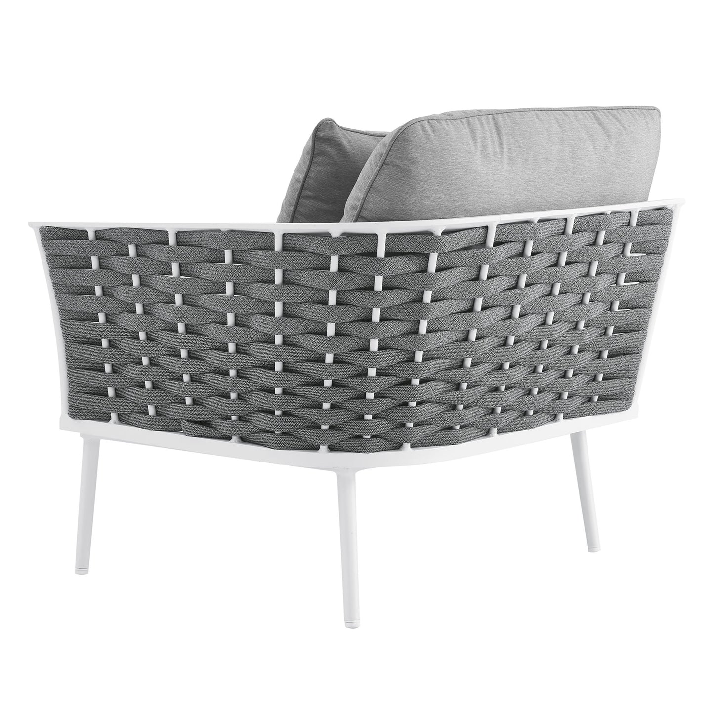 Stance Outdoor Patio Aluminum Right-Facing Armchair in White Gray by Modway (5566)