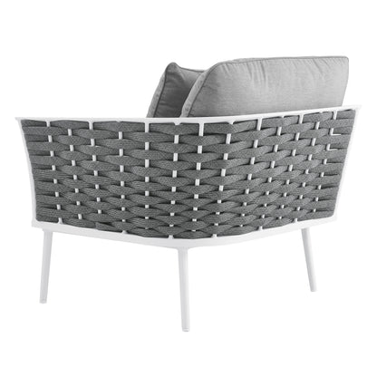 Stance Outdoor Patio Aluminum Right-Facing Armchair in White Gray by Modway (5566)